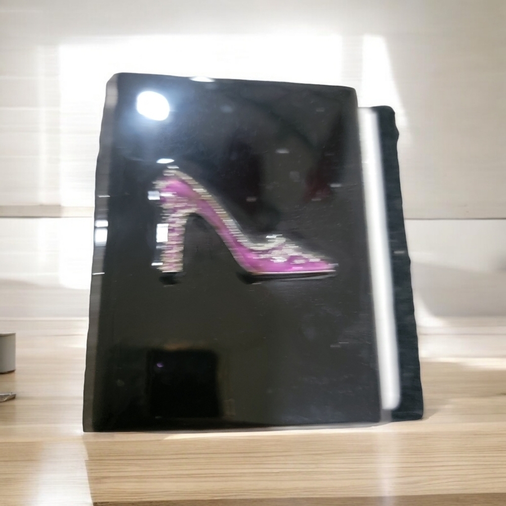 Glossy Black Pink heel photo album
